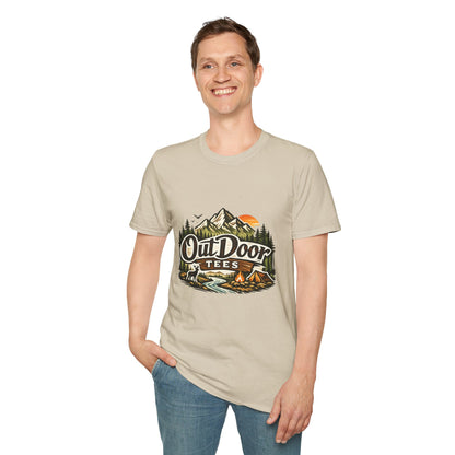 Outdoor Tees Graphic T-Shirt — Mountain Camping Adventure Design