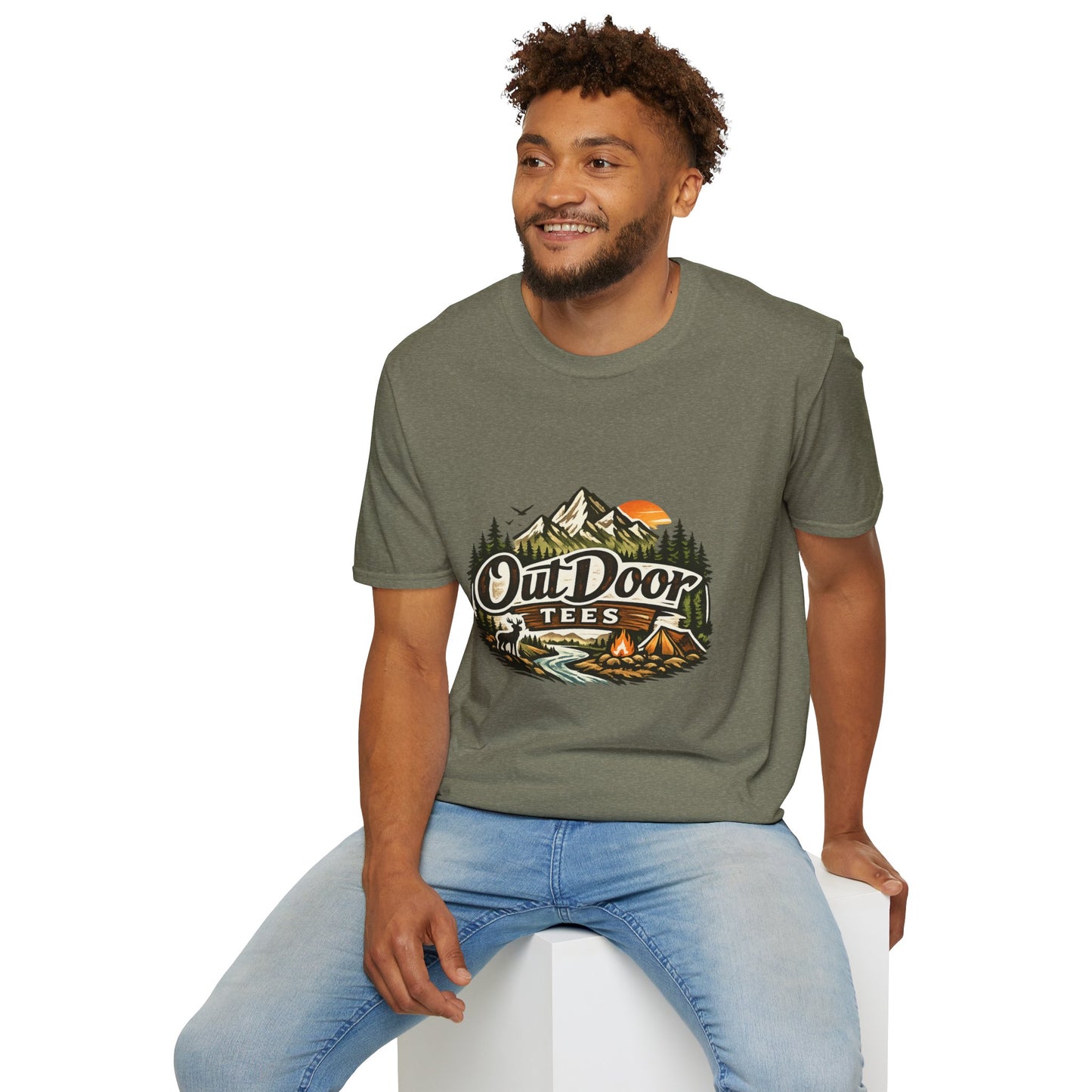 Outdoor Tees Graphic T-Shirt — Mountain Camping Adventure Design