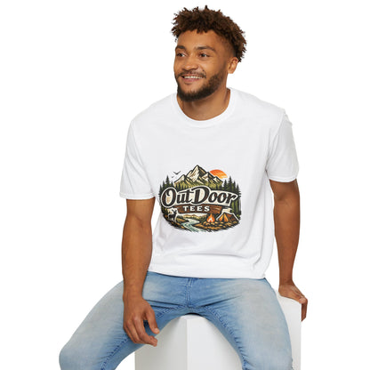 Outdoor Tees Graphic T-Shirt — Mountain Camping Adventure Design