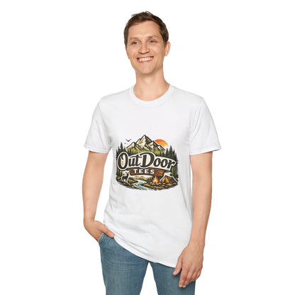 Outdoor Tees Graphic T-Shirt — Mountain Camping Adventure Design