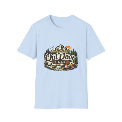 Outdoor Tees Graphic T-Shirt — Mountain Camping Adventure Design