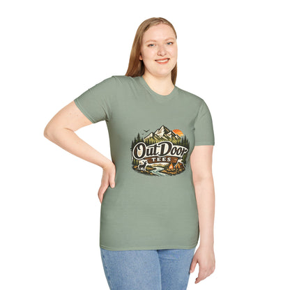 Outdoor Tees Graphic T-Shirt — Mountain Camping Adventure Design