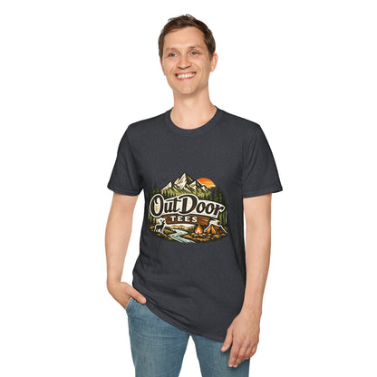 Outdoor Tees Graphic T-Shirt — Mountain Camping Adventure Design
