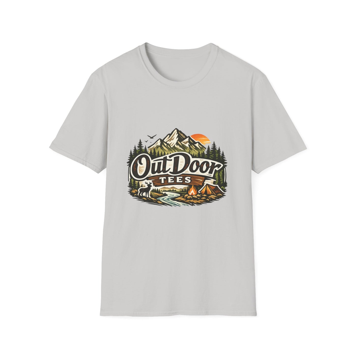 Outdoor Tees Graphic T-Shirt — Mountain Camping Adventure Design