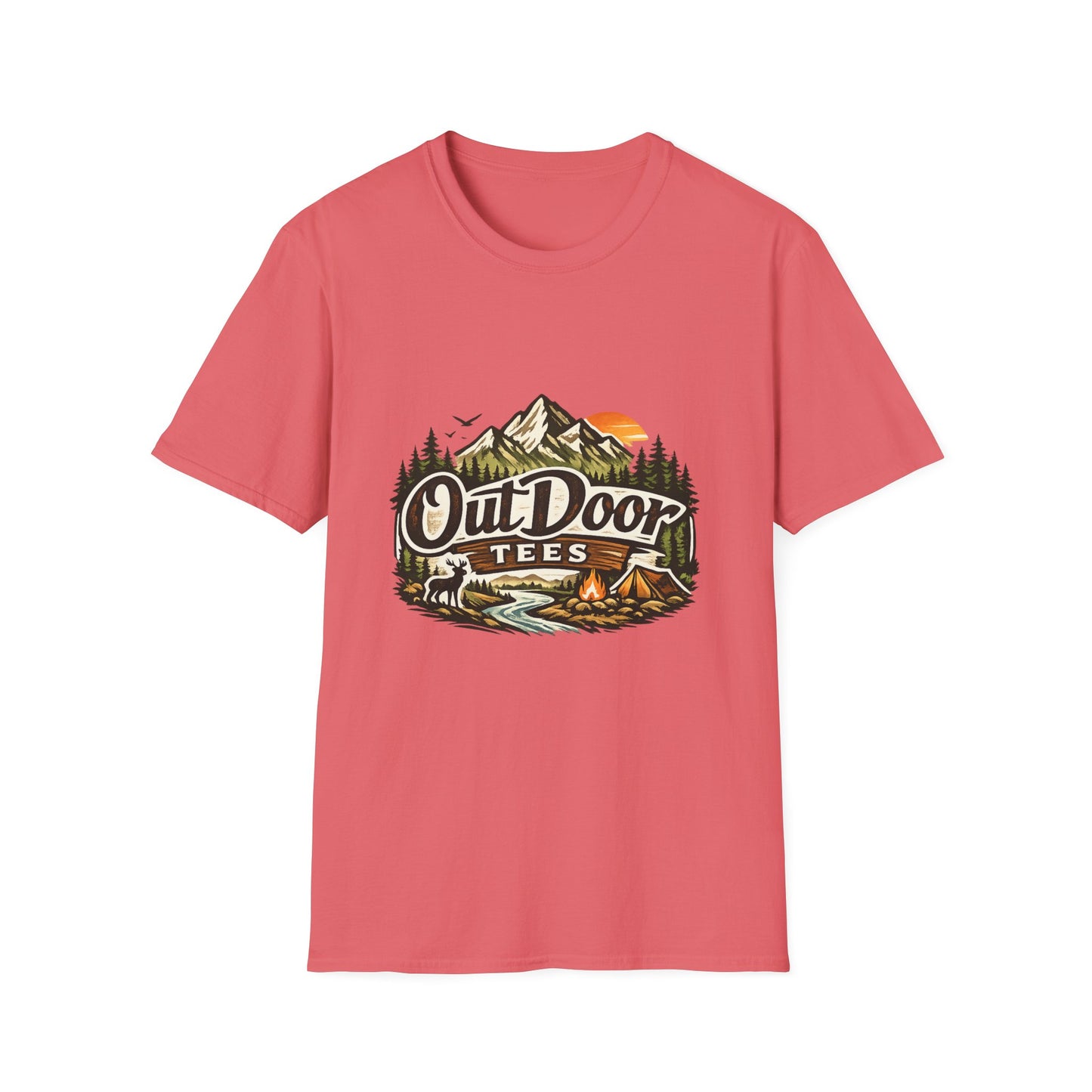 Outdoor Tees Graphic T-Shirt — Mountain Camping Adventure Design