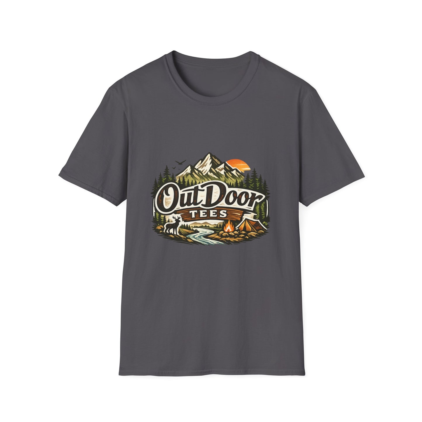 Outdoor Tees Graphic T-Shirt — Mountain Camping Adventure Design