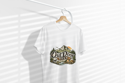 Outdoor Tees Graphic T-Shirt — Mountain Camping Adventure Design