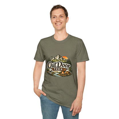 Outdoor Tees Graphic T-Shirt — Mountain Camping Adventure Design