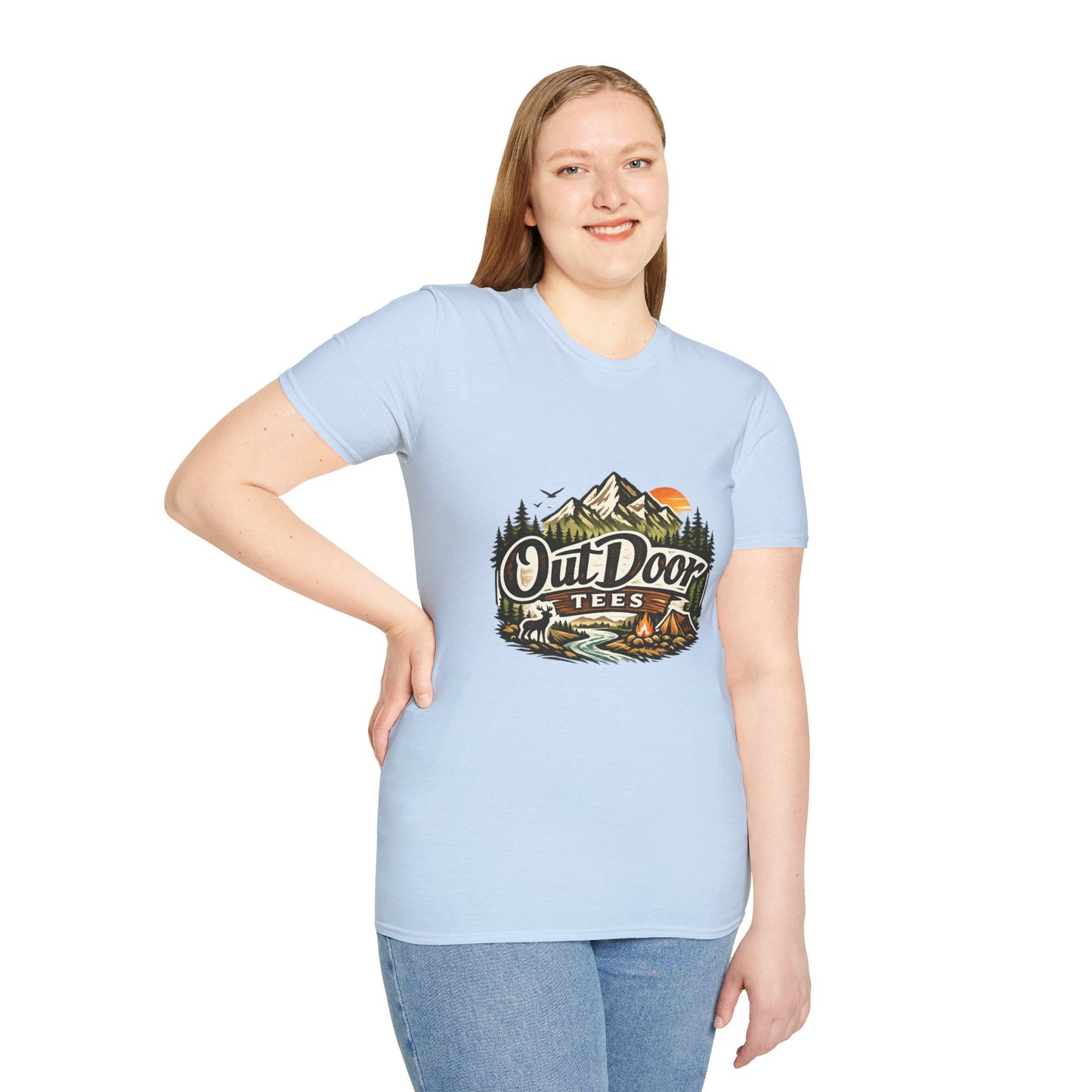 Outdoor Tees Graphic T-Shirt — Mountain Camping Adventure Design