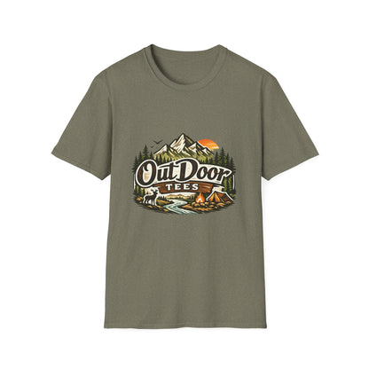 Outdoor Tees Graphic T-Shirt — Mountain Camping Adventure Design