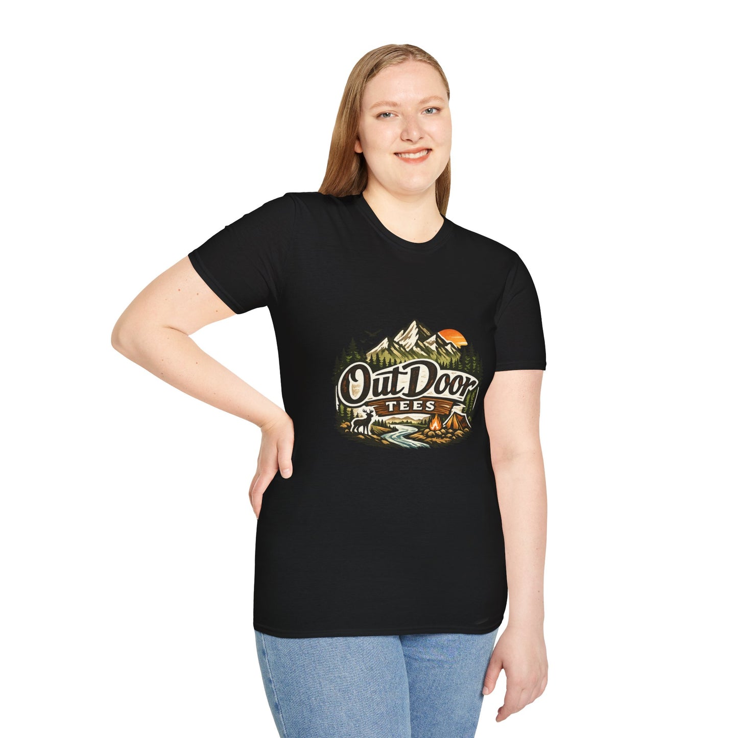 Outdoor Tees Graphic T-Shirt — Mountain Camping Adventure Design