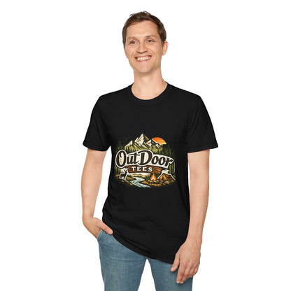 Outdoor Tees Graphic T-Shirt — Mountain Camping Adventure Design