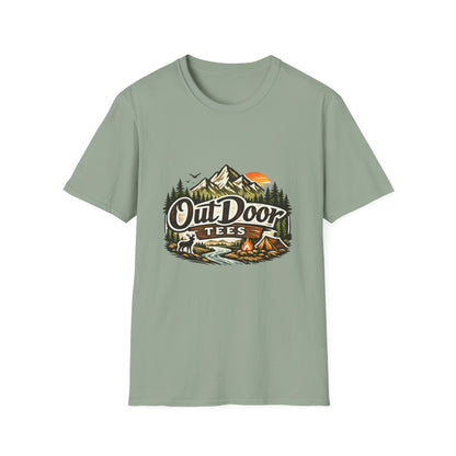 Outdoor Tees Graphic T-Shirt — Mountain Camping Adventure Design
