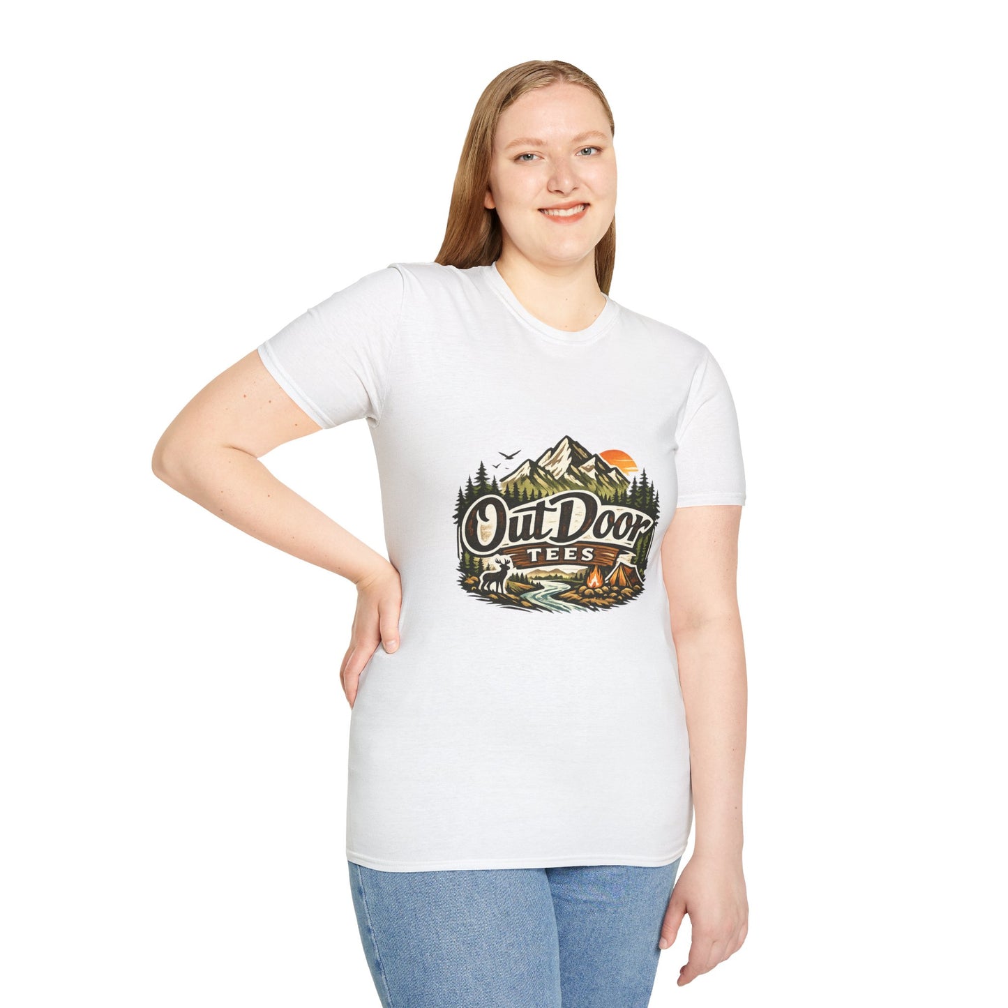 Outdoor Tees Graphic T-Shirt — Mountain Camping Adventure Design