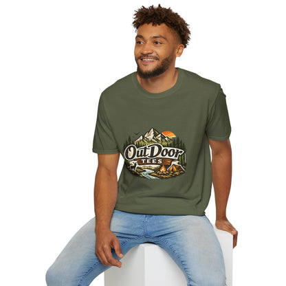 Outdoor Tees Graphic T-Shirt — Mountain Camping Adventure Design