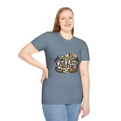Outdoor Tees Graphic T-Shirt — Mountain Camping Adventure Design