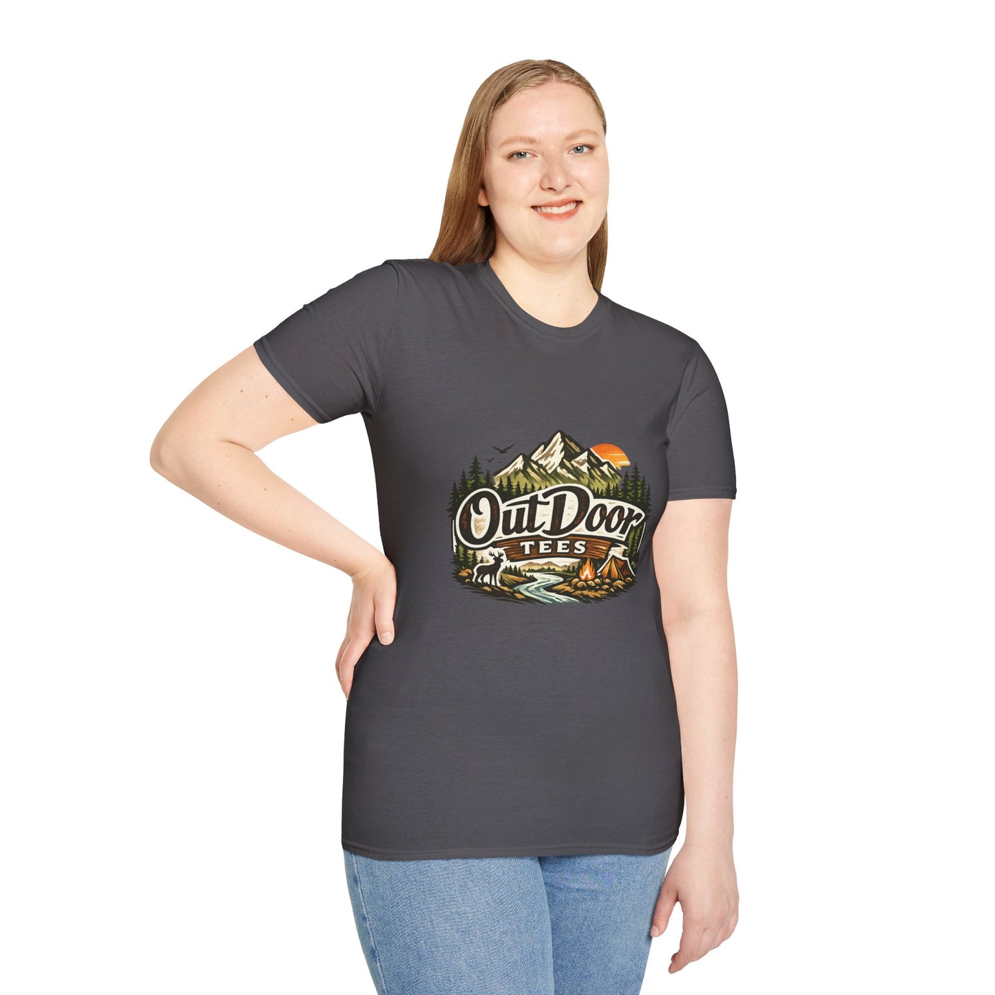 Outdoor Tees Graphic T-Shirt — Mountain Camping Adventure Design